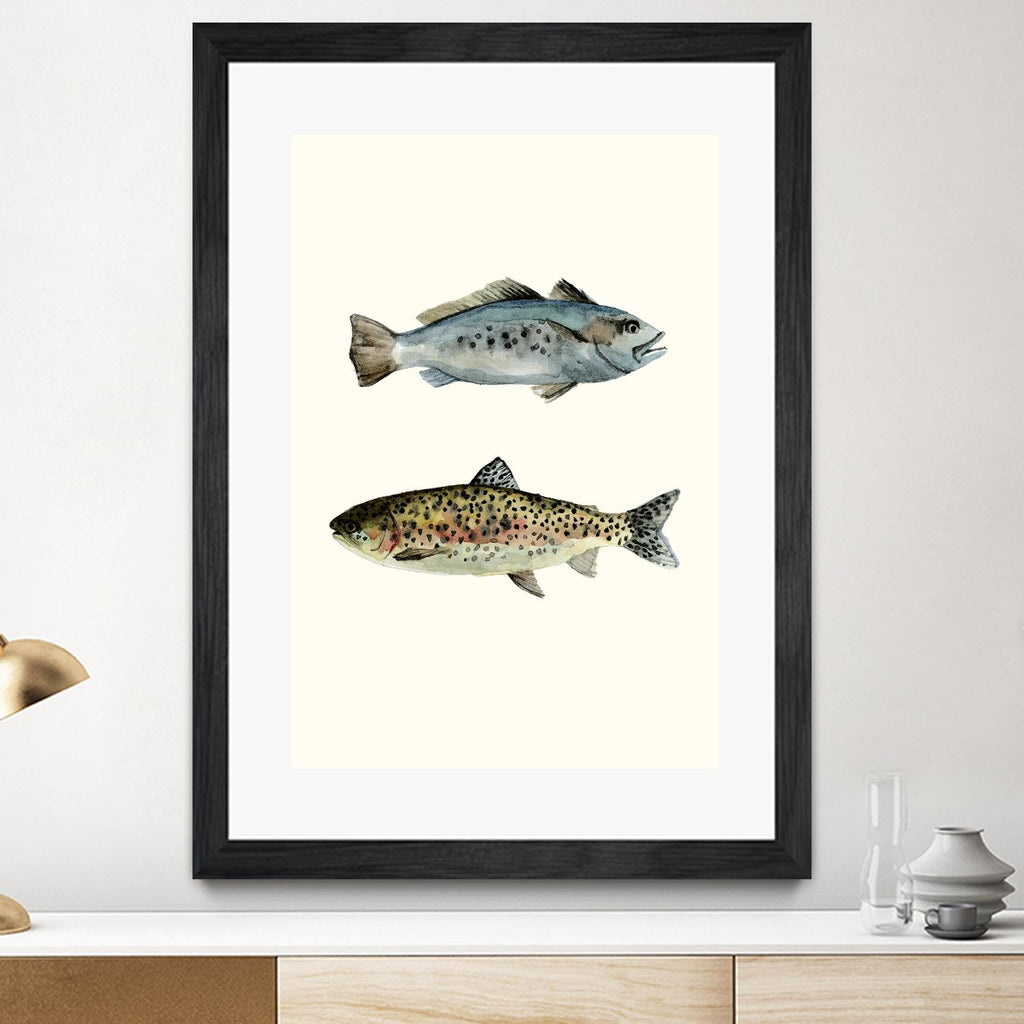Groupement de poissons 1 par Natasha Marie sur GIANT ART - animaux gris