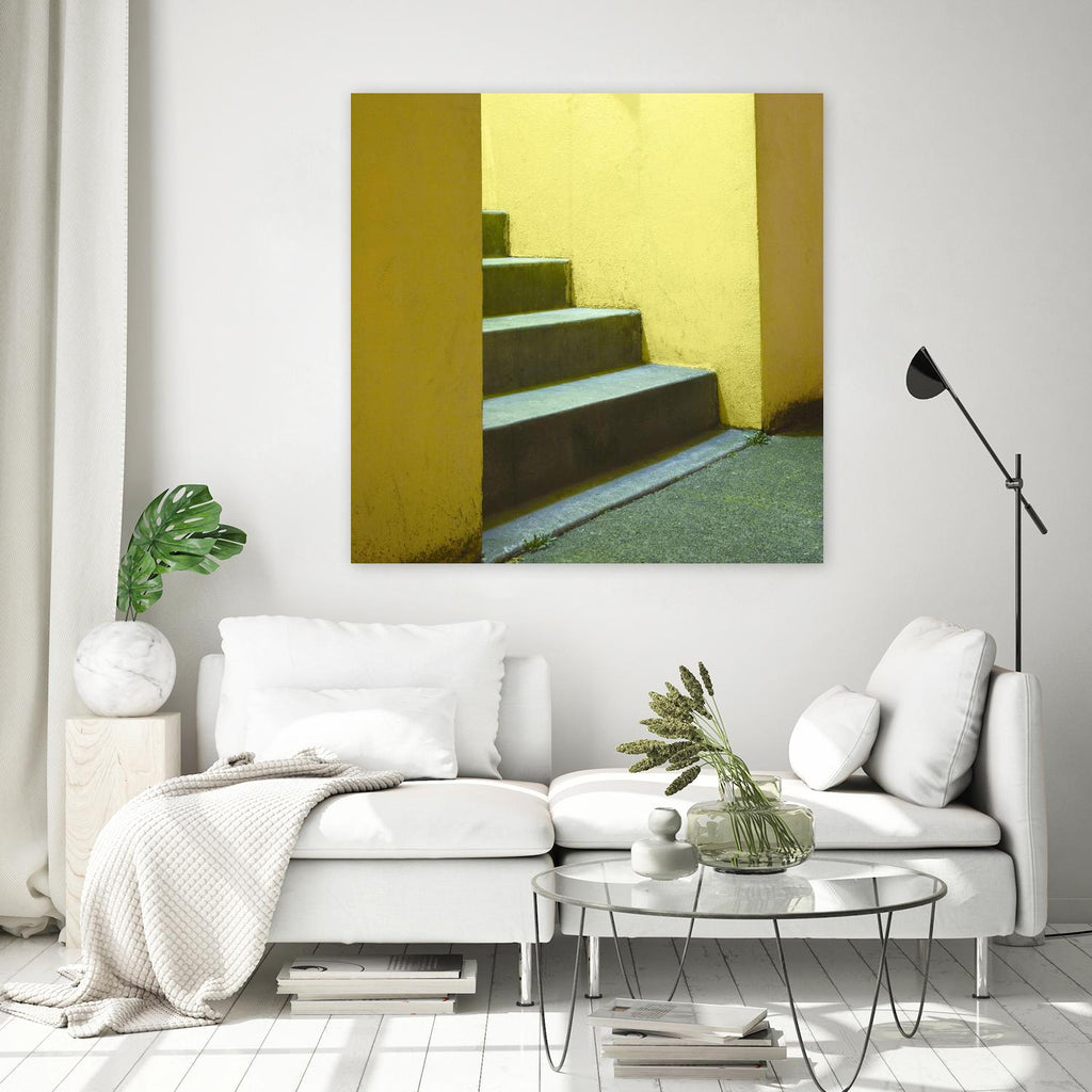 Yellow Stairway-recolor by Acer Images on GIANT ART - green photo art