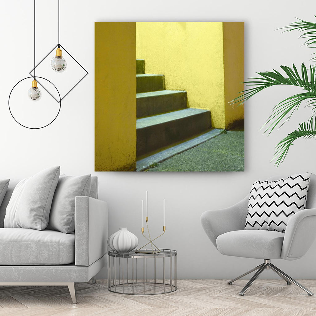 Yellow Stairway-recolor by Acer Images on GIANT ART - green photo art