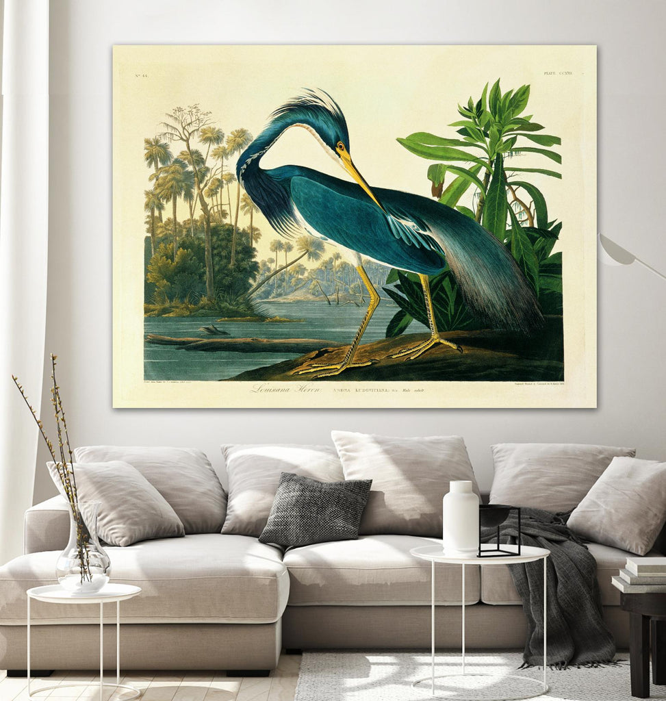 Assiette Heron de Louisiane 217 de Porter Design sur GIANT ART - animaux beiges