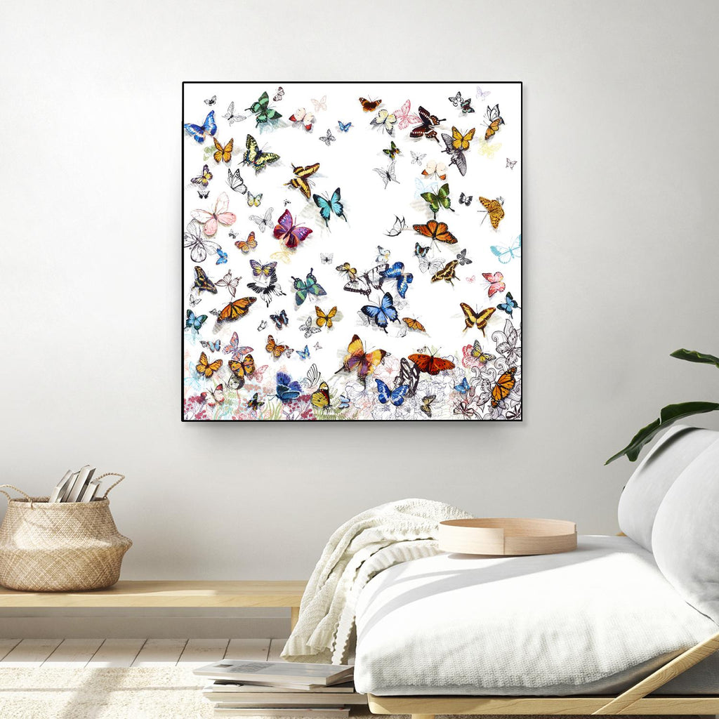 Papillon par Allyson Fukushima sur GIANT ART - animaux roses papillon