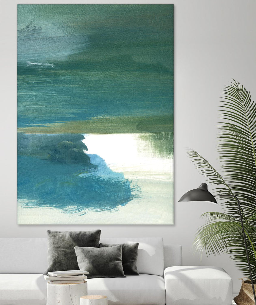 Paysages marins côtiers C par THE Studio sur GIANT ART - vert abstrait