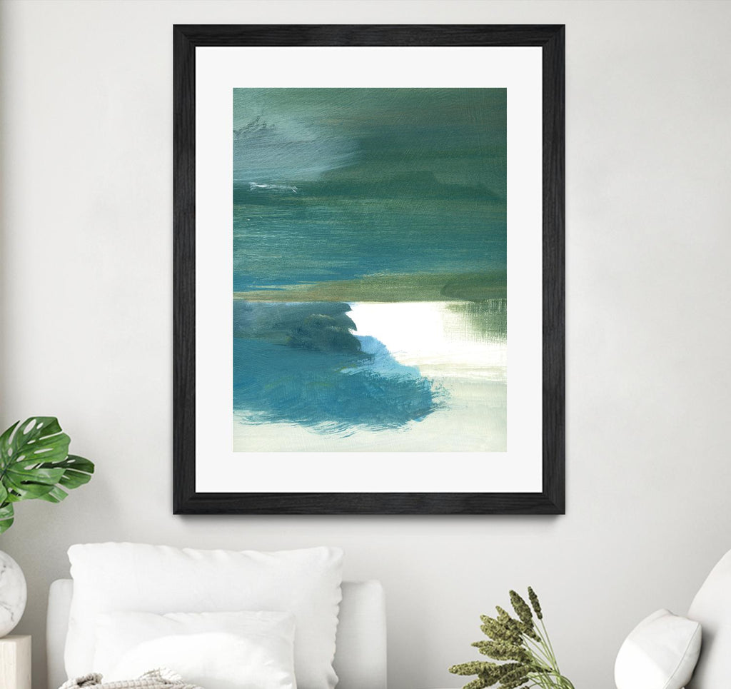 Coastal Seascapes C by THE Studio on GIANT ART - green abstract print beach house