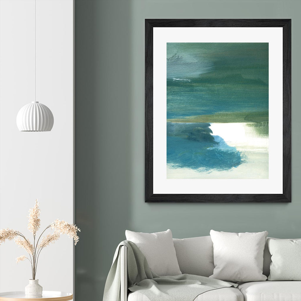 Coastal Seascapes C by THE Studio on GIANT ART - green abstract print beach house
