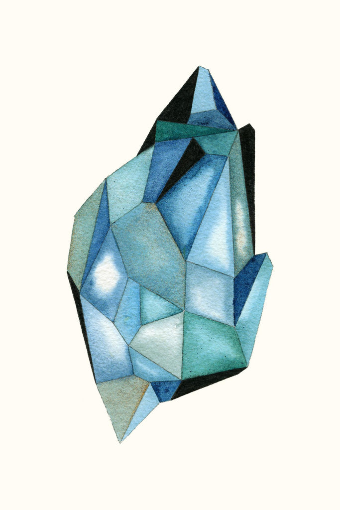 Gemme à facettes C par Natasha Marie sur GIANT ART - abstrait bleu