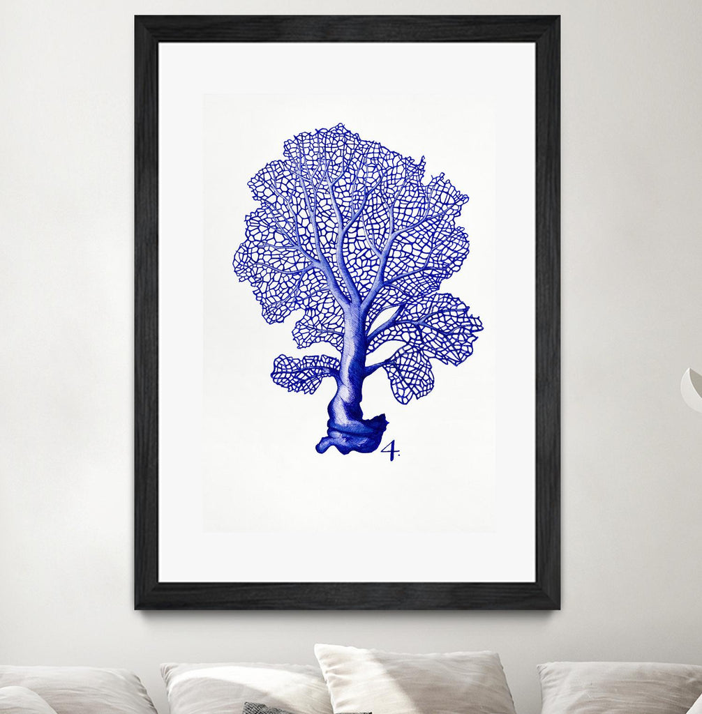 Sea Life in Pen 4 by Millie Brooks on GIANT ART - blue botanical
