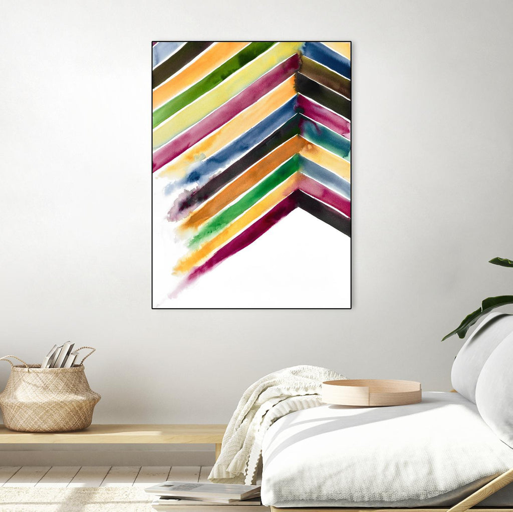 Inky Stripes 1 par Gordon, Ben Gordon sur GIANT ART - abstractions vertes aquarelle