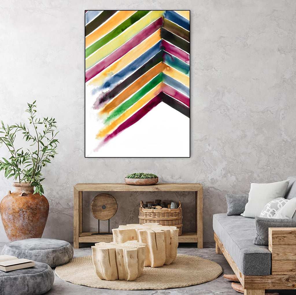 Inky Stripes 1 par Gordon, Ben Gordon sur GIANT ART - abstractions vertes aquarelle