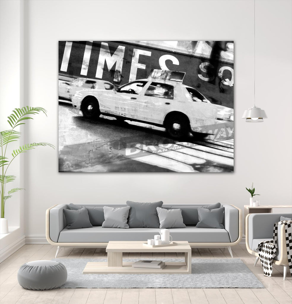 Times Square Taxi 2 par GI ArtLab sur GIANT ART - scène de ville noire
