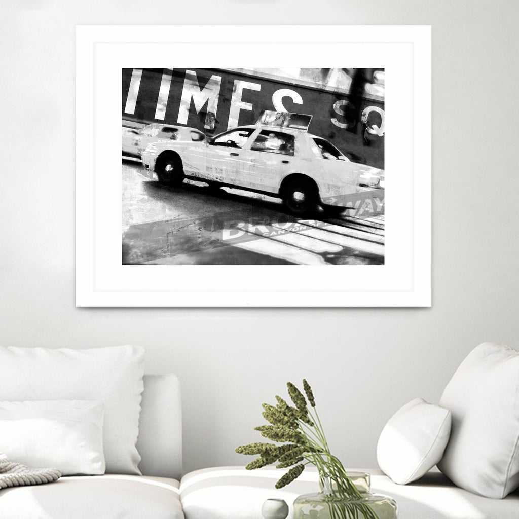 Times Square Taxi 2 by GI ArtLab on GIANT ART - white black & white