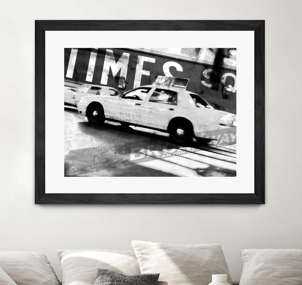 Times Square Taxi 2 by GI ArtLab on GIANT ART - white black & white