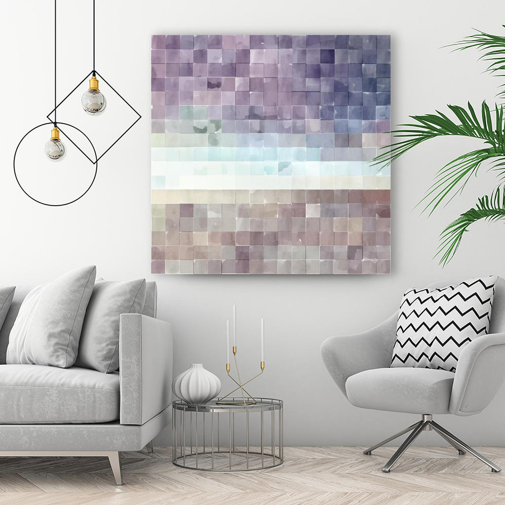 Gridded Watercolor Landscape B by THE Studio on GIANT ART - blue abstract