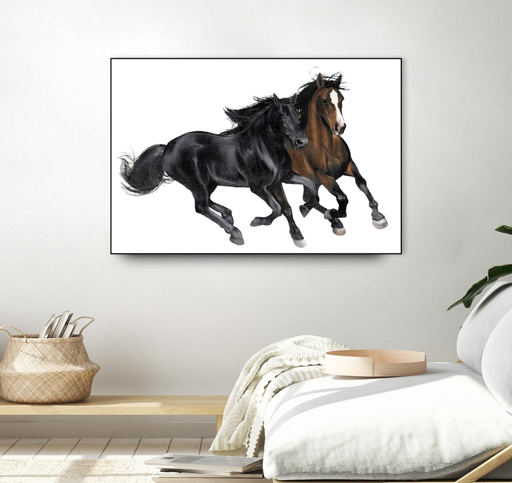 Black & Brown Horse par Stefano Altamura sur GIANT ART - animaux bruns