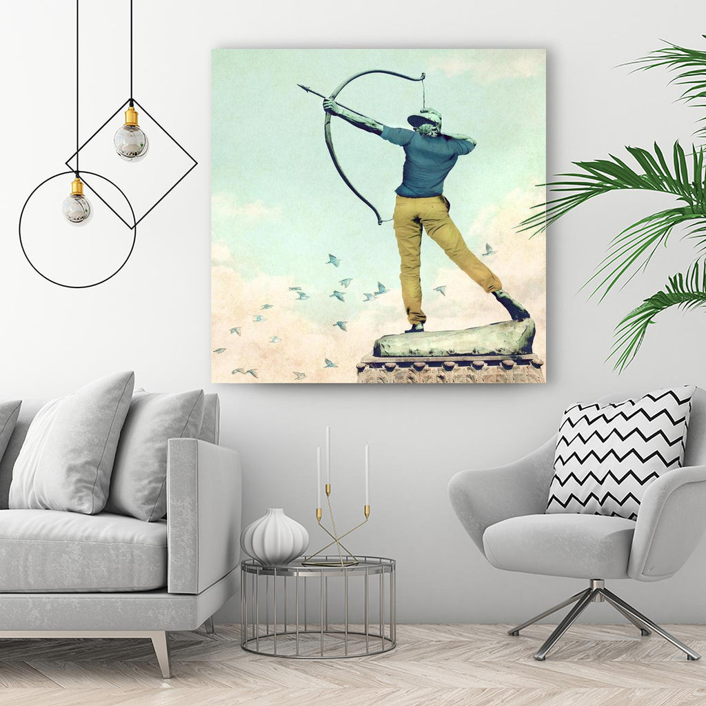 Hipster Archer by THE Studio on GIANT ART - beige figurative