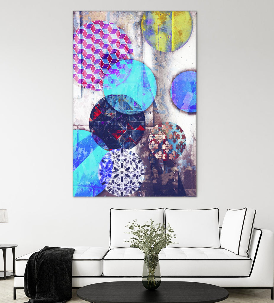 Patterned Circles 2 by THE Studio on GIANT ART - brown abstract