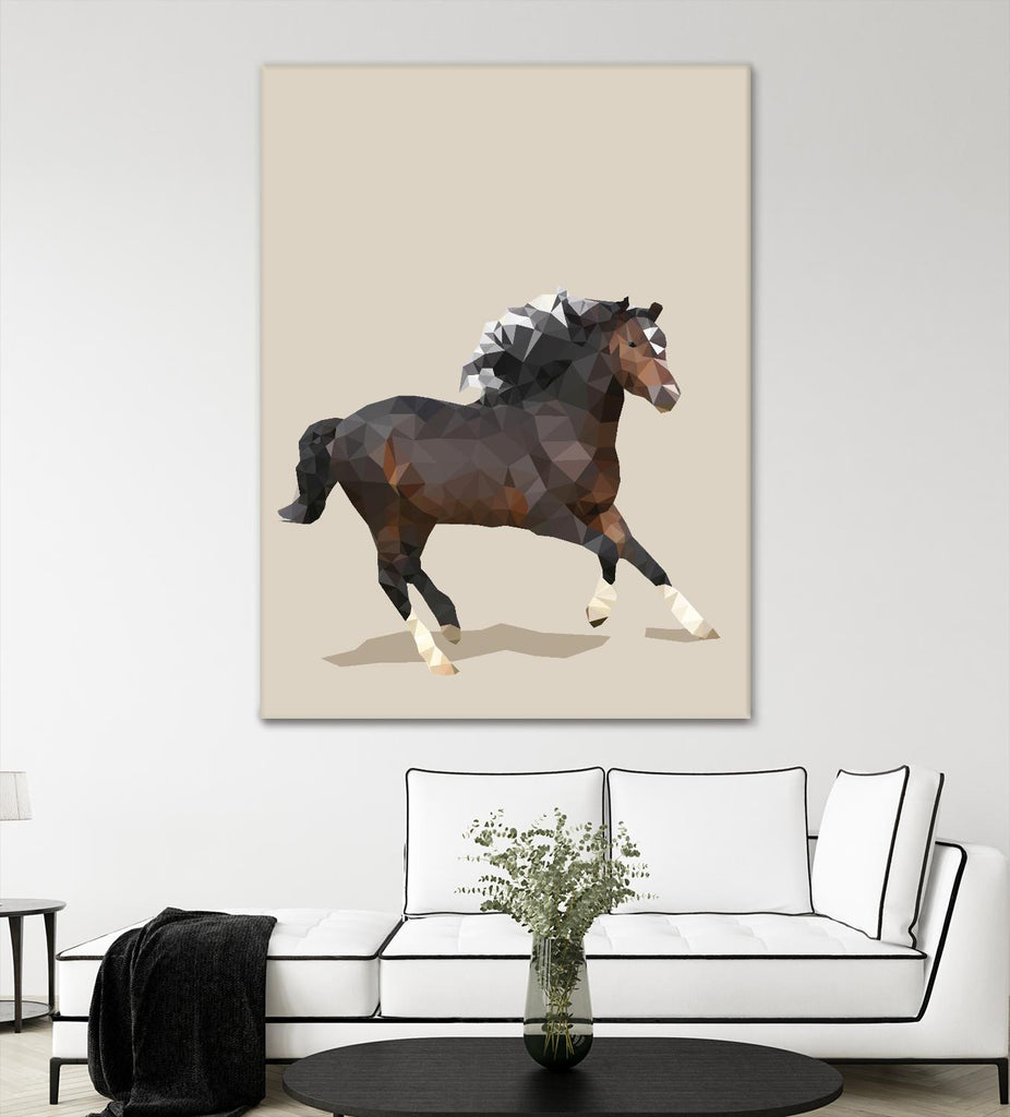 Fractal Horse par THE Studio sur GIANT ART - noir contemporain