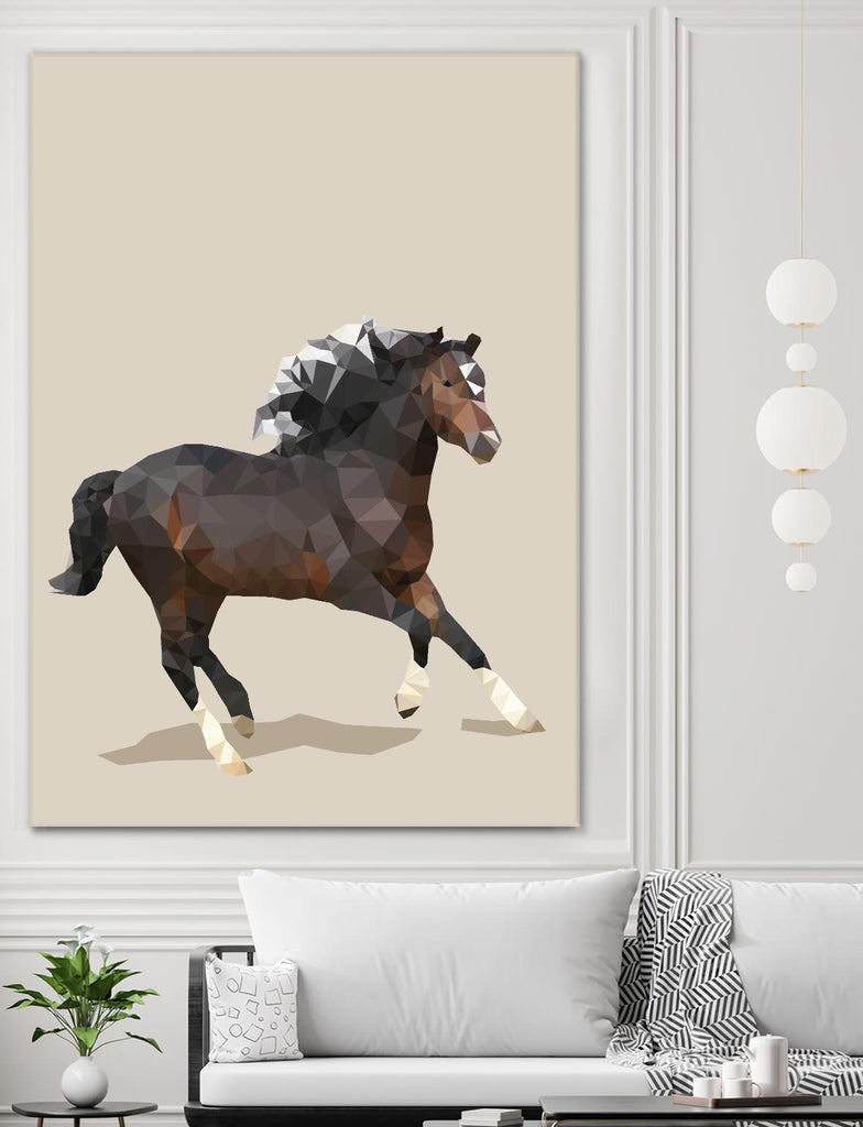 Fractal Horse par THE Studio sur GIANT ART - noir contemporain