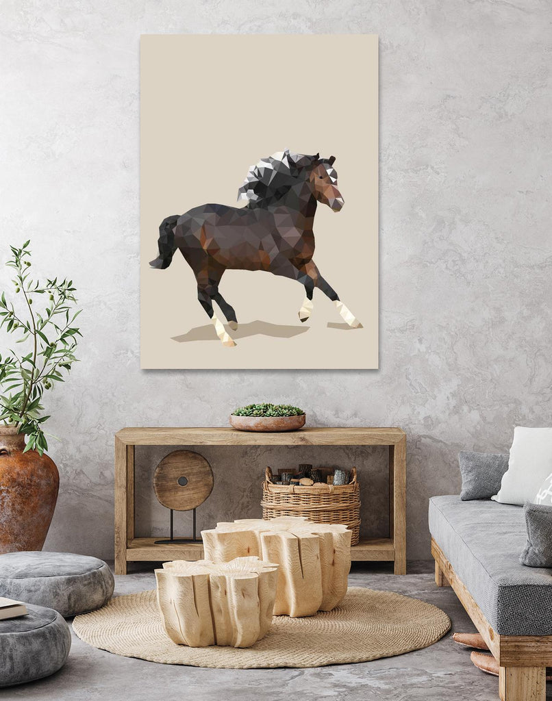 Fractal Horse by THE Studio on GIANT ART - beige animal horse