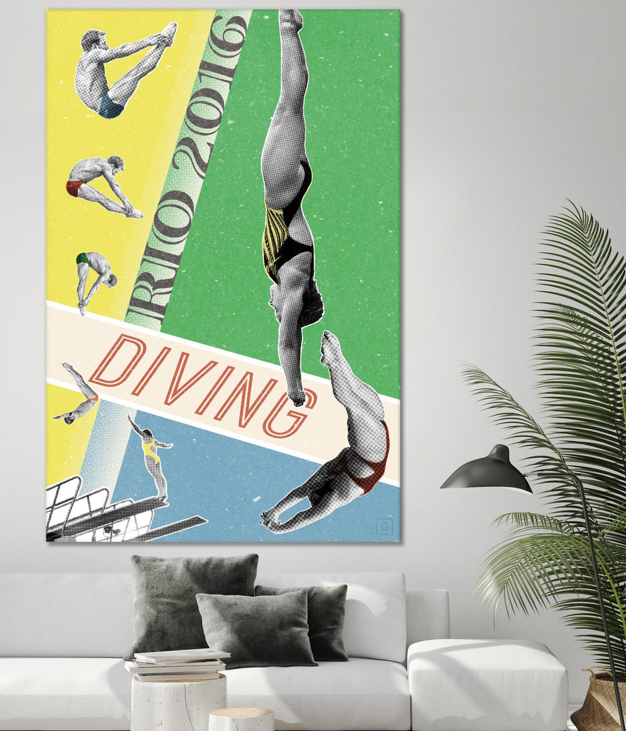 Rio Diving 2016 par THE Studio sur GIANT ART - vintage vert