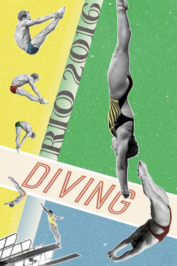 Rio Diving 2016 par THE Studio sur GIANT ART - vintage vert