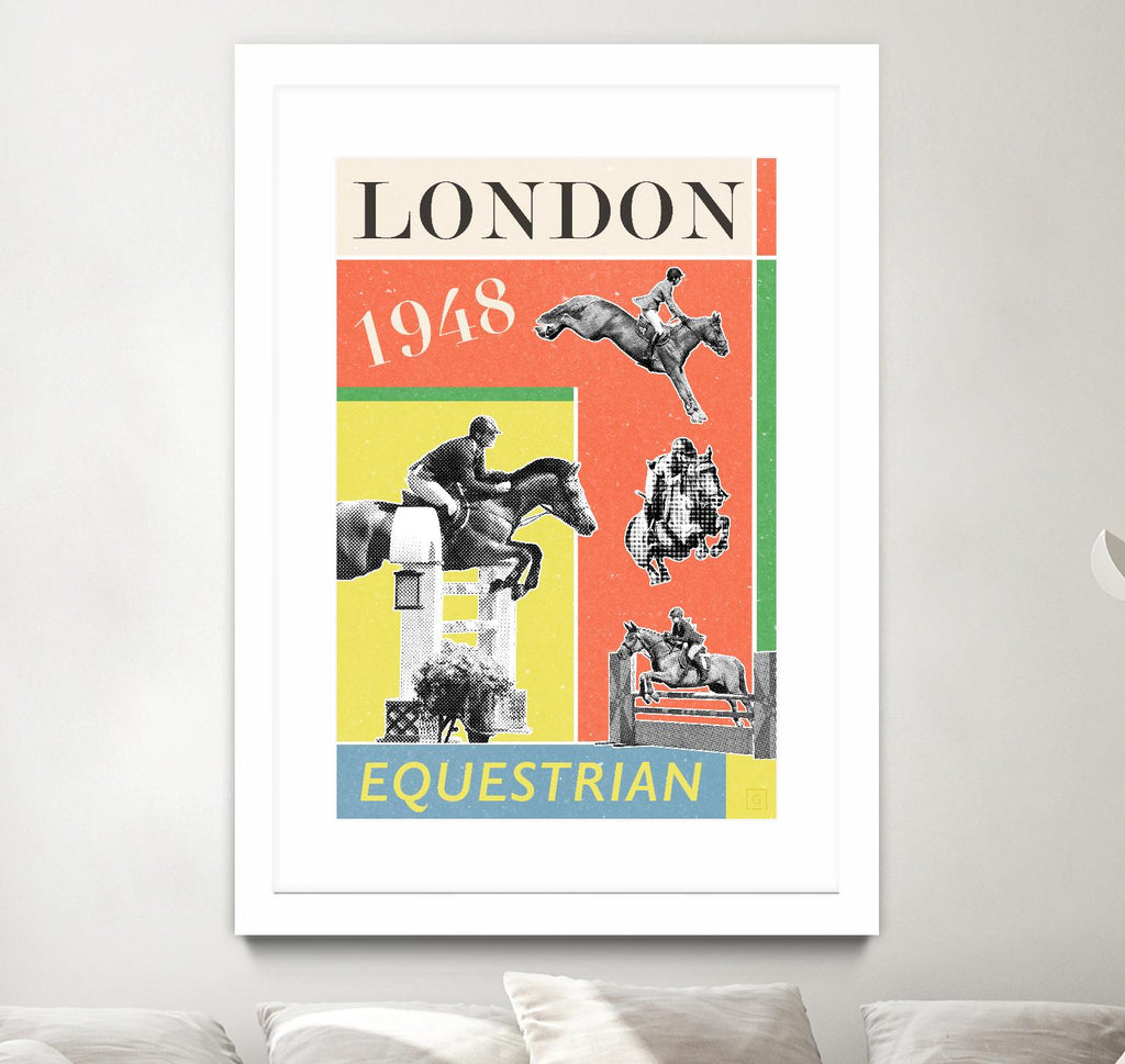 London Equestrian 1948 par THE Studio sur GIANT ART - vintage rouge