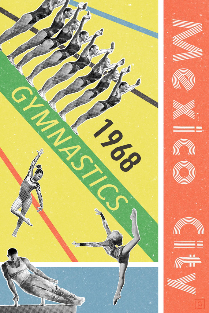 Mexico City Gymnastics 1968 par THE Studio sur GIANT ART - vintage rouge
