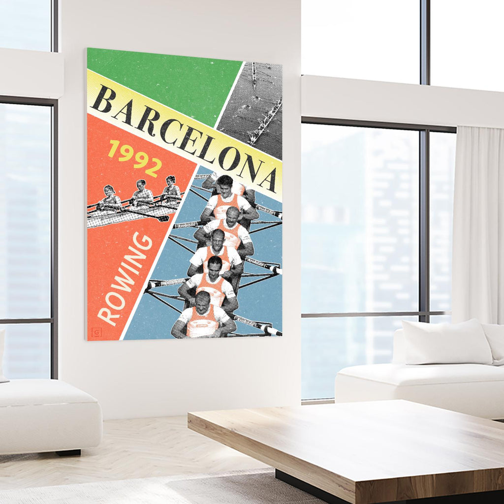 Barcelona Rowing 1992 by THE Studio on GIANT ART - green vintage