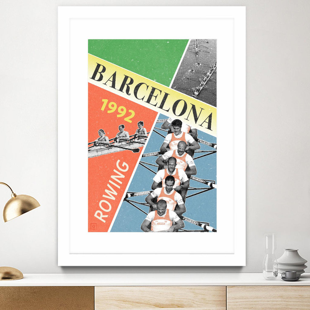 Barcelona Rowing 1992 by THE Studio on GIANT ART - green vintage