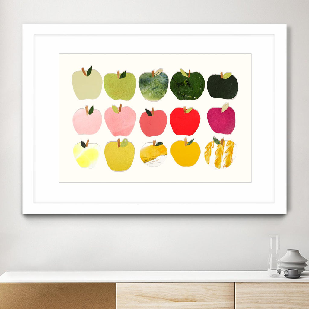 Apples to Apples par Emma Jones sur GIANT ART - nature morte blanche