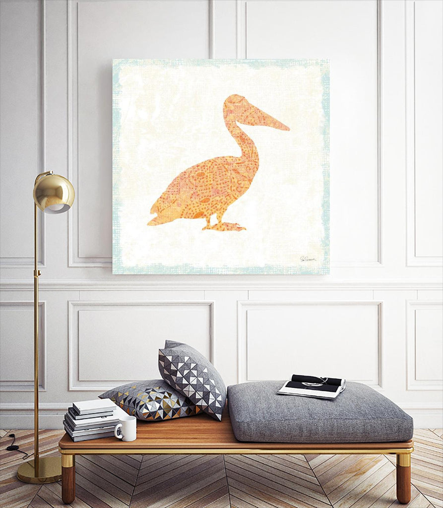 Flamingo Tropicale IX by Carol Rowan on GIANT ART - beige animal bird