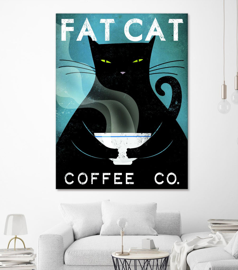 Cat Coffee no City par Ryan Fowler sur GIANT ART - animaux noirs