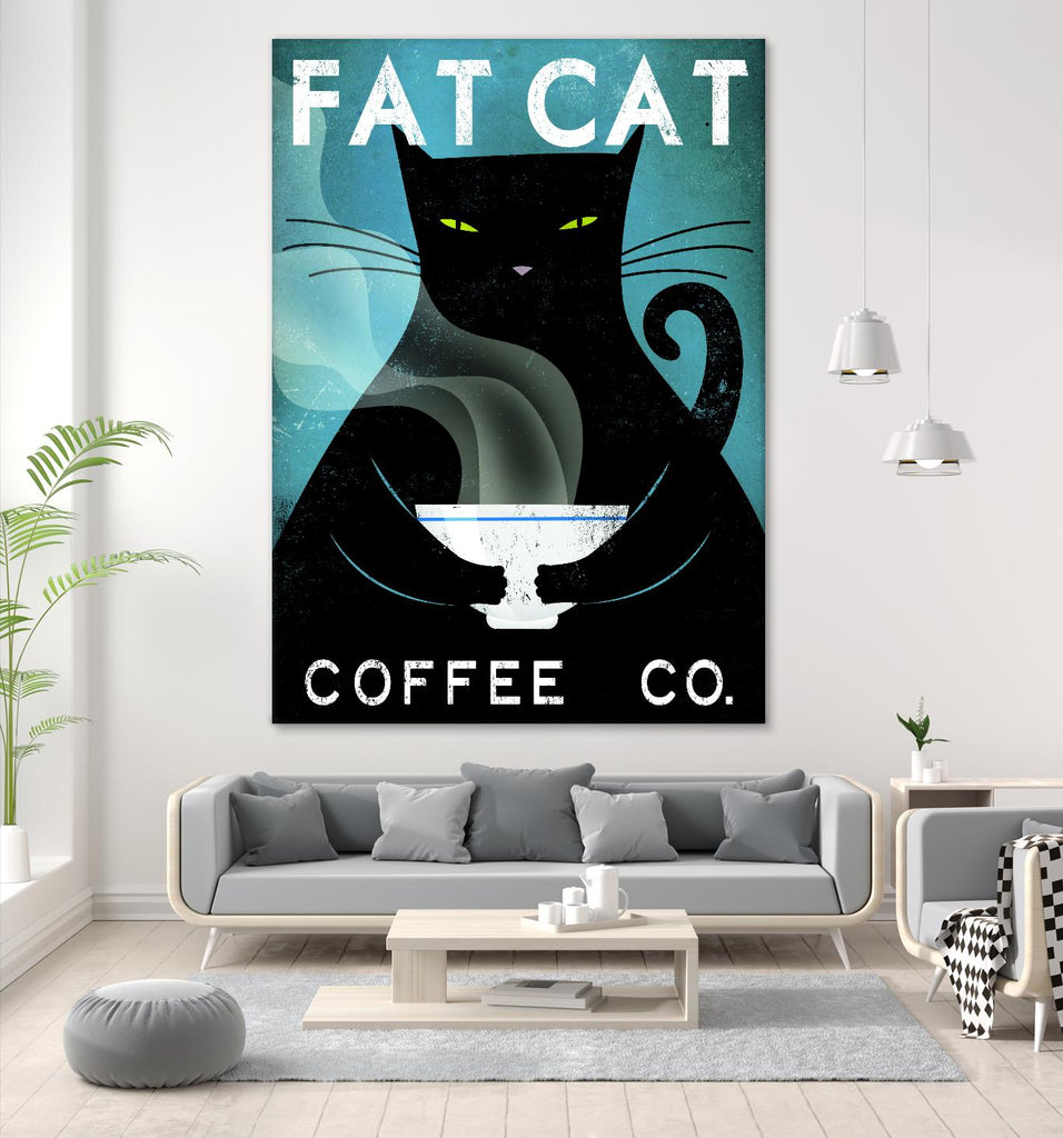 Cat Coffee no City par Ryan Fowler sur GIANT ART - animaux noirs