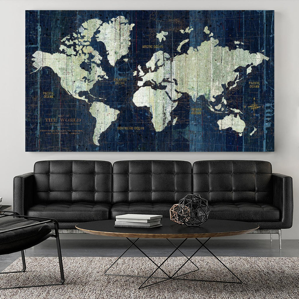 Ancienne carte du monde par WildApplePortfolio sur GIANT ART - cartes grises