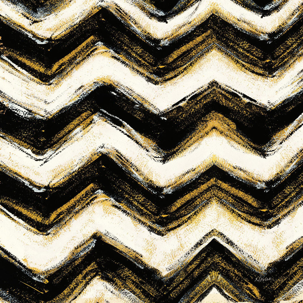 Recadrage géométrique IV noir et or par Shirley Novak sur GIANT ART - abstrait beige