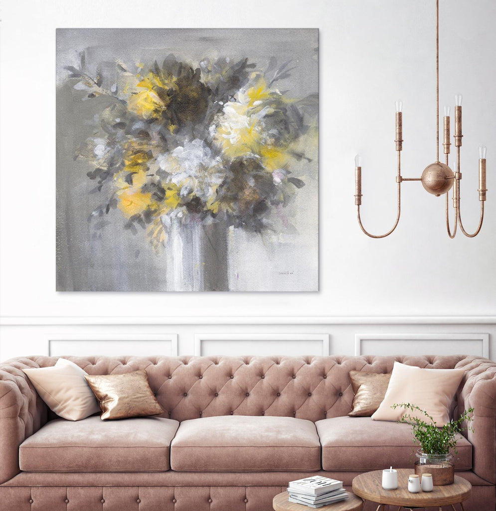Weekend Bouquet Yellow Gray par Danhui Nai sur GIANT ART - farmhouse brown