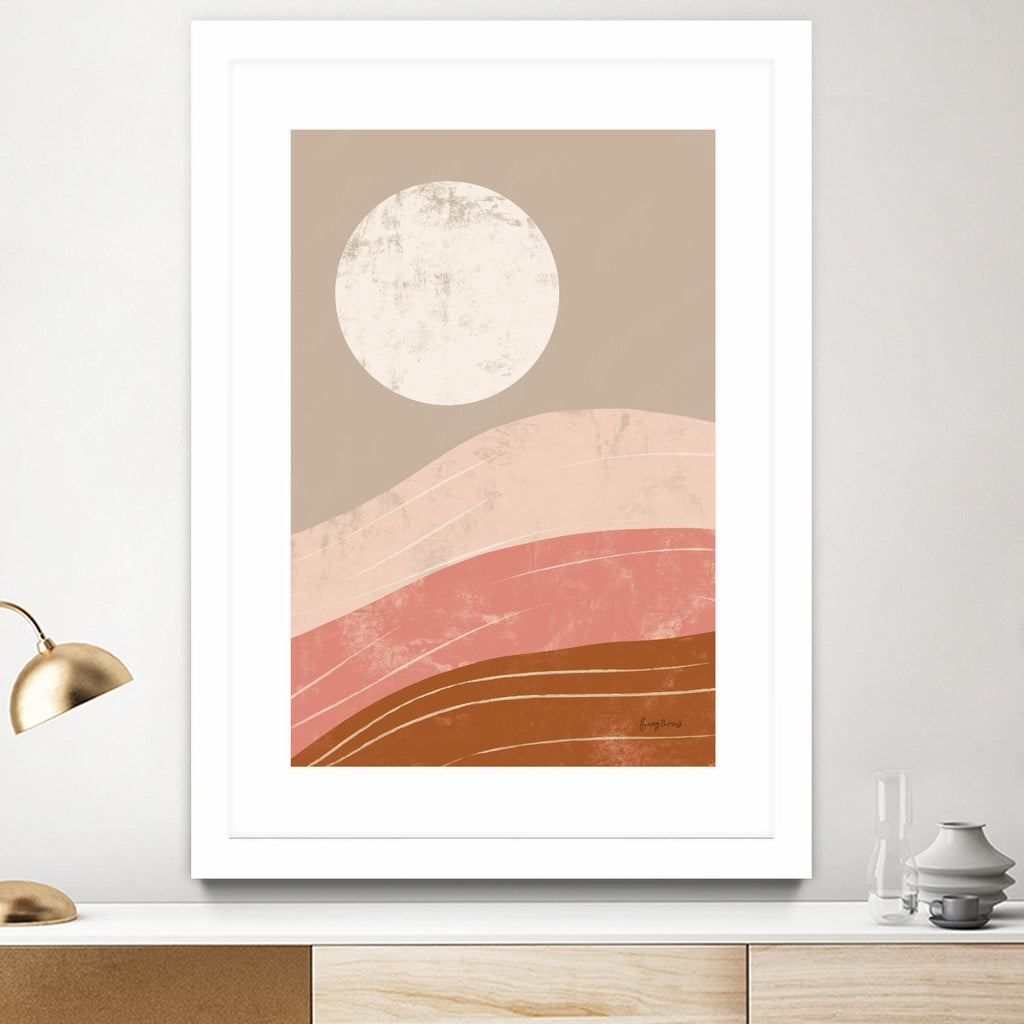 Desert Sunrise I by Becky Thorns on GIANT ART - linear mountains