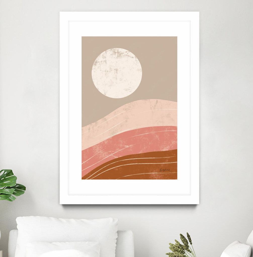 Desert Sunrise I by Becky Thorns on GIANT ART - linear mountains