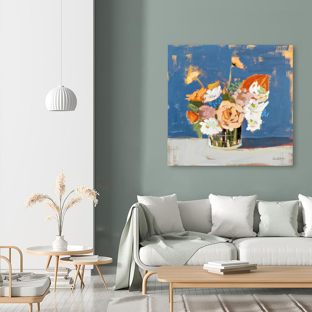 Peach and White Bouquet by Pamela Munger on GIANT ART - orange flowers farmhouse