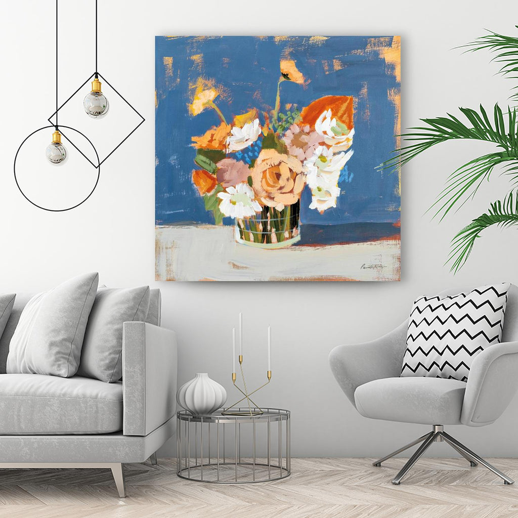 Peach and White Bouquet by Pamela Munger on GIANT ART - orange flowers farmhouse