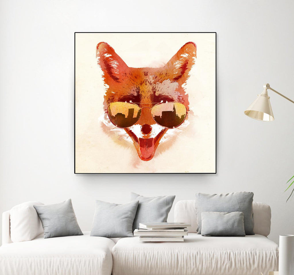 Big Town Fox de Robert Farkas sur GIANT ART - animaux beiges
