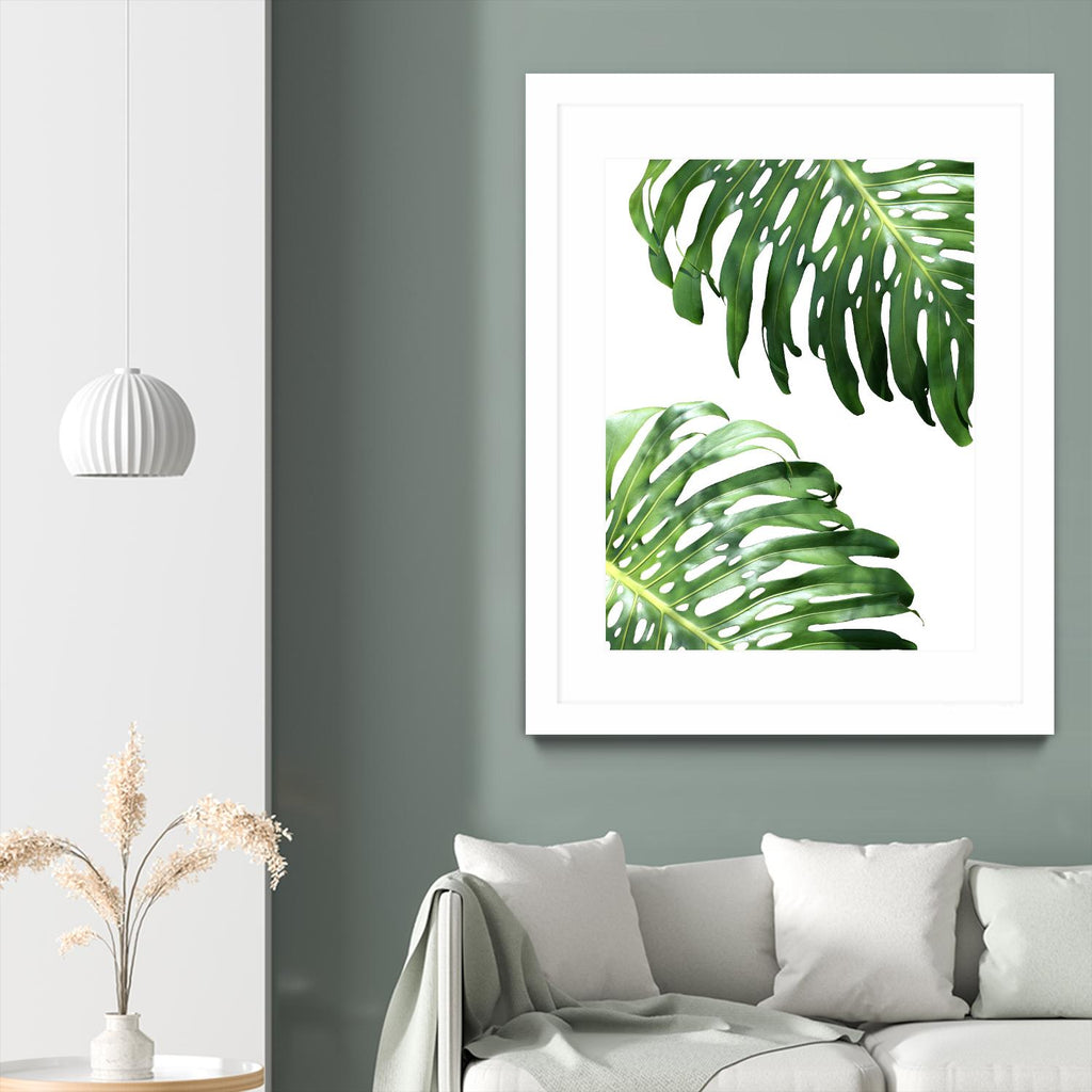 Double Philodendron (color) par Lexie Greer sur GIANT ART - feuilles botaniques vertes