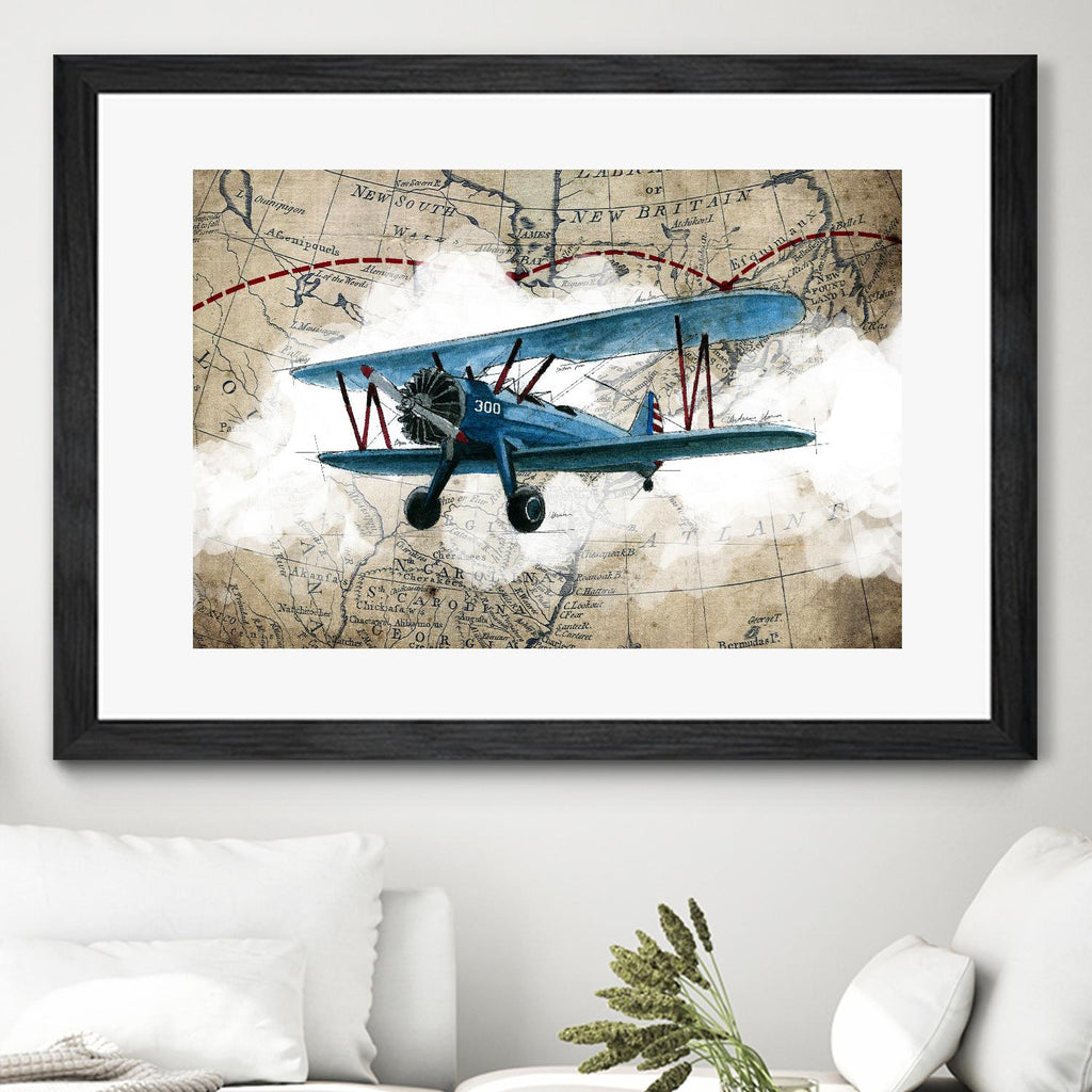 Biplane 1 by GraphINC Studio on GIANT ART - multicolor vintage