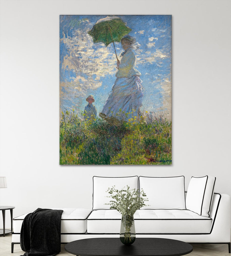 Woman with a Parasol - Madame Monet and Her Son, 1875 by Claude Monet on GIANT ART - museum museum