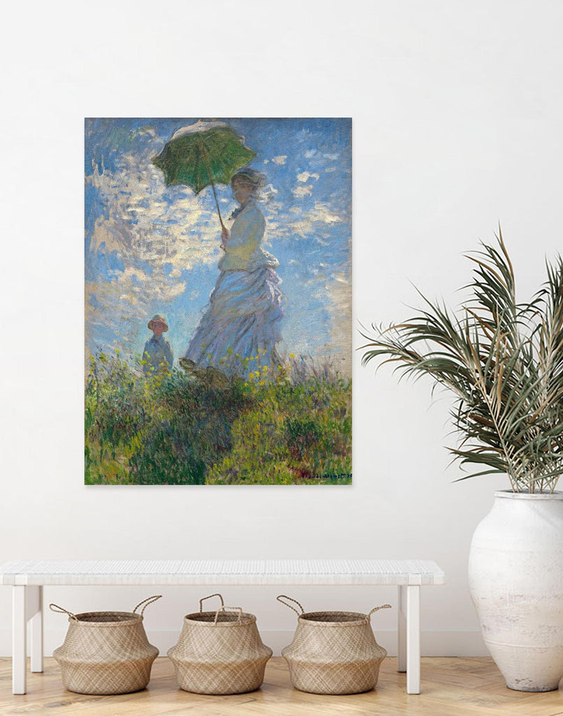 Woman with a Parasol - Madame Monet and Her Son, 1875 by Claude Monet on GIANT ART - museum museum