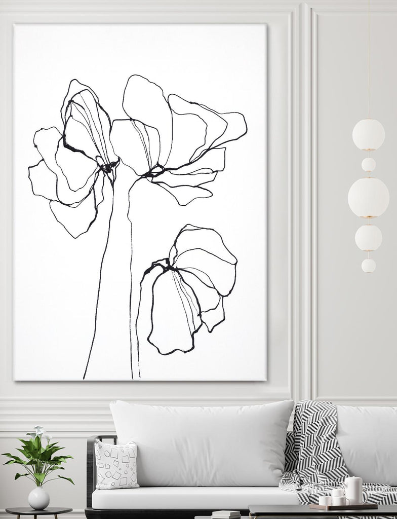 Fine Line 6 by Design Fabrikken on GIANT ART - black,white contemporary, floral/still life, flowers