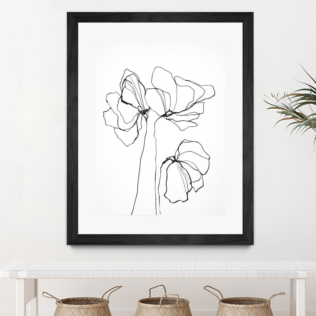 Fine Line 6 par Design Fabrikken sur GIANT ART - noir,blanc contemporain, floral/still life, fleurs