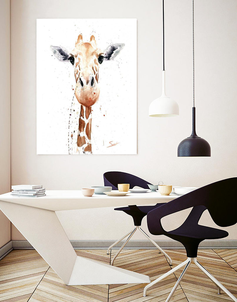 Girafe Watercolor par Eric Sweet sur GIANT ART - animaux multicolores ; contemporain
