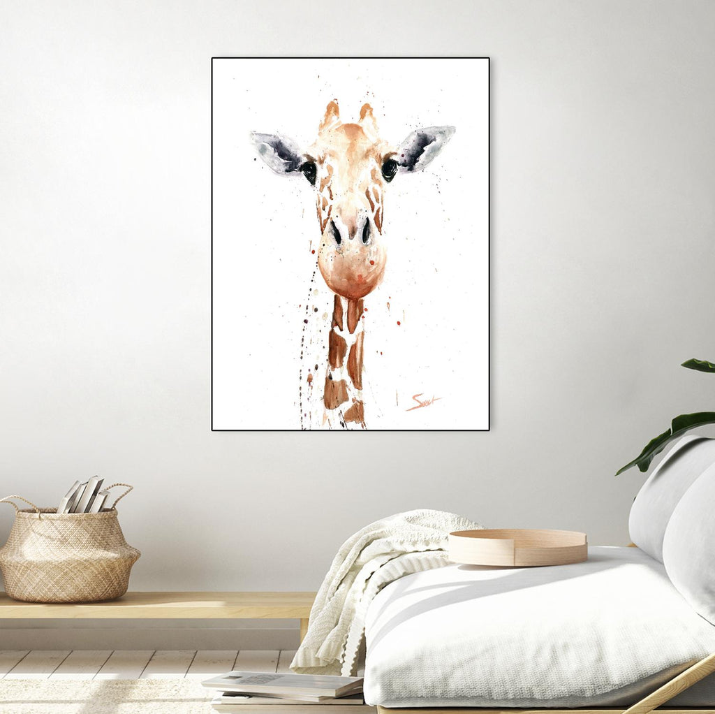 Girafe Watercolor par Eric Sweet sur GIANT ART - animaux multicolores ; contemporain