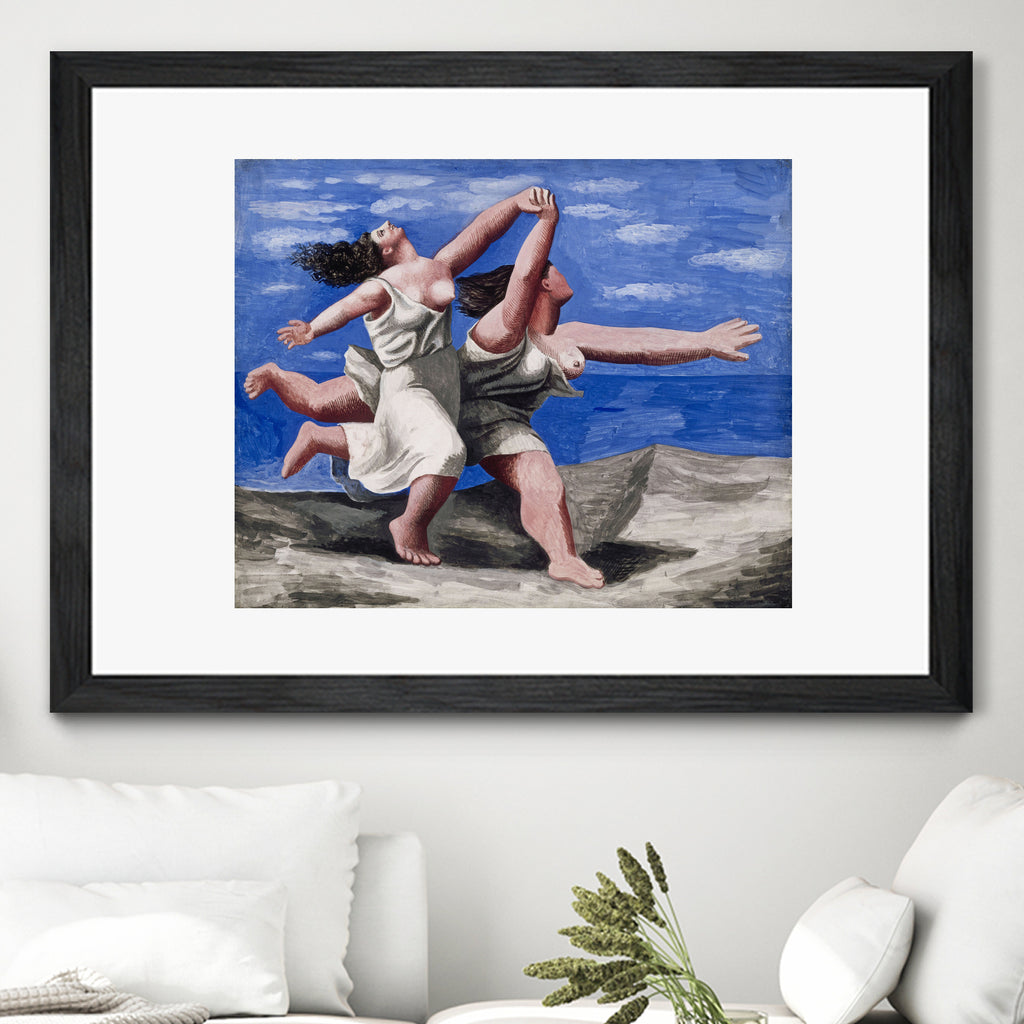 Two Women Running on the Beach by Pablo Picasso on GIANT ART - blue figurative