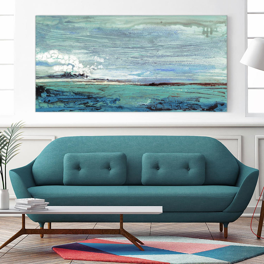 On the Horizon by Beth ten Hove on GIANT ART - turquoise abstract